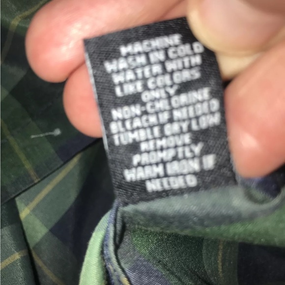 NEW Carbon green blue checkered PLAID Shirt mens classic Fit roll Tab mens Large - Picture 2 of 10